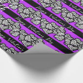 Papier Cadeau Purple Valentines Day Zebra Heart Motif ajouter No (Coin)
