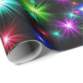 Papier Cadeau Purple, Vert, Bleu, Étoiles Noël (Coin rond)