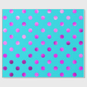 Papier Cadeau Purple Violet Métallurgique Faux Foil Polka Point  (Plat)