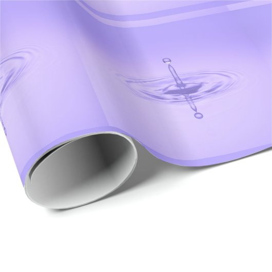 Papier Cadeau Purple Water Drop Reflection Limitless Ocean Love (Coin rond)