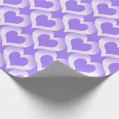 Papier Cadeau Purple White Hearts Pattern (Coin)