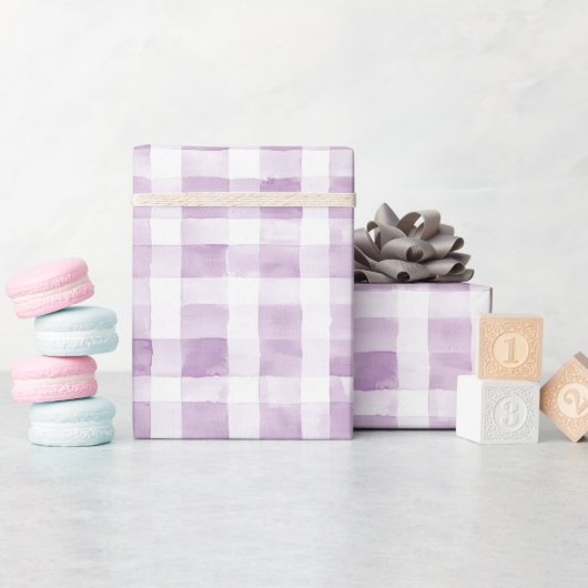Papier Cadeau Purple White Stripes Baby Shower (Baby Shower)