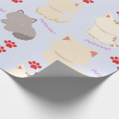 Papier Cadeau Purr-fect Kitten Cute Cats et Empreintes de pattes (Coin)
