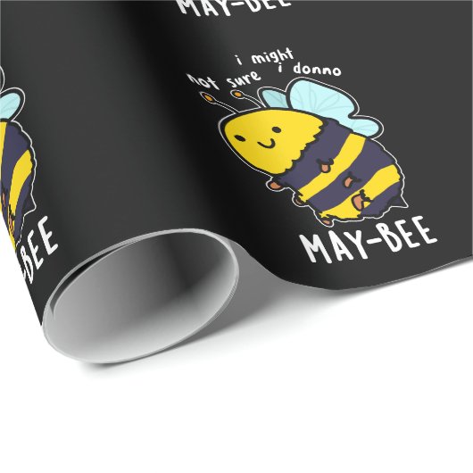Papier Cadeau Putain d'abeilles Funny Insect Bee Pun Dark BG (Coin rond)
