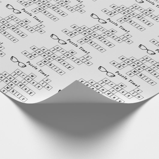 Papier Cadeau Puzzle de mots croisés, lunettes de vue, art (Coin)