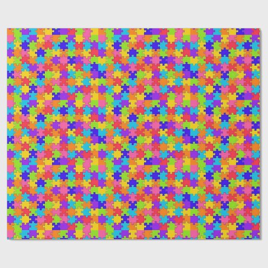 Papier Cadeau Puzzle papier brillant (Plat)