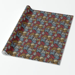 Papier Cadeau Puzzle Rockabilly Impression Animale RAB