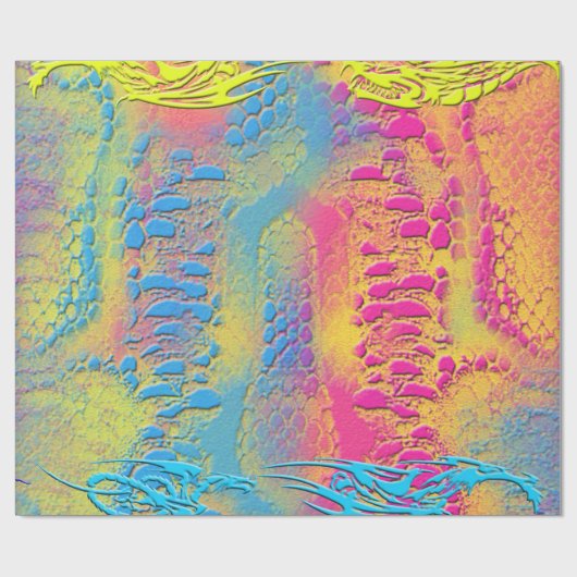 Papier Cadeau PYTHON - moderne fractale décorative - (Plat)