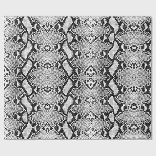 Papier Cadeau Python noir et blanc exotique (Plat)