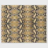 Papier Cadeau Python Or Exotique Snakeskin (Plat)