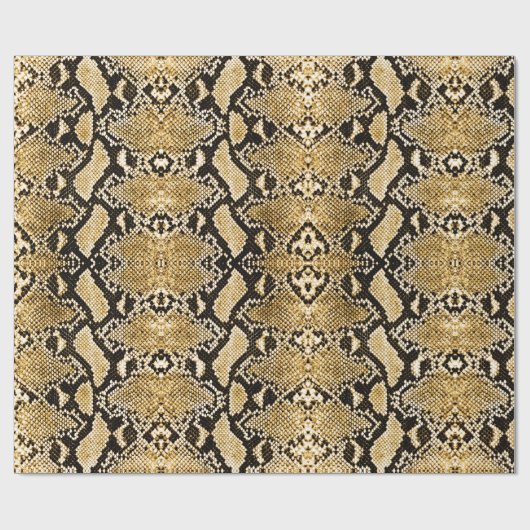 Papier Cadeau Python Or Exotique Snakeskin (Plat)