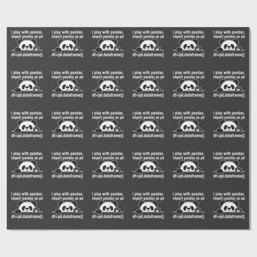 Papier Cadeau Python Programmer IT Nerd Panda Programmation Humo (Plat)