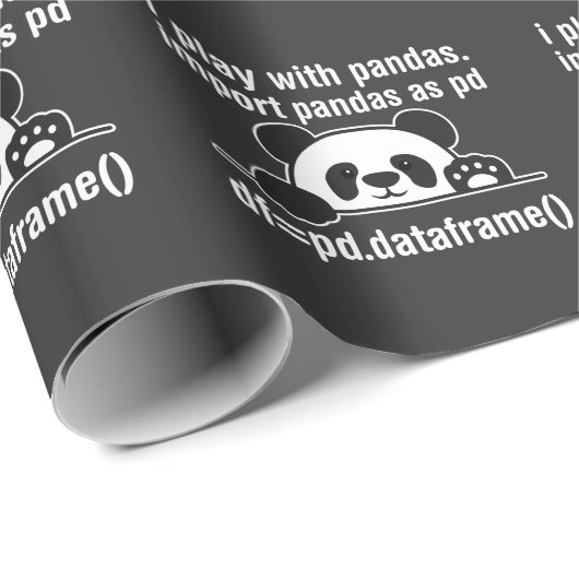 Papier Cadeau Python Programmer IT Nerd Panda Programmation Humo (Coin rond)