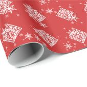 Papier Cadeau QR Code Joyeux Geek de Noël (Coin rond)