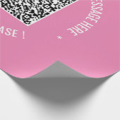 Papier Cadeau QR Code Scan Info Couleurs de texte personnalisées (Coin)