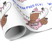Papier Cadeau Quand les porcs volent (Coin rond)