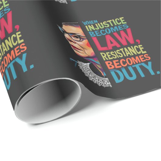 Papier Cadeau Quand l'injustice devient loi, la résistance devie (Coin rond)