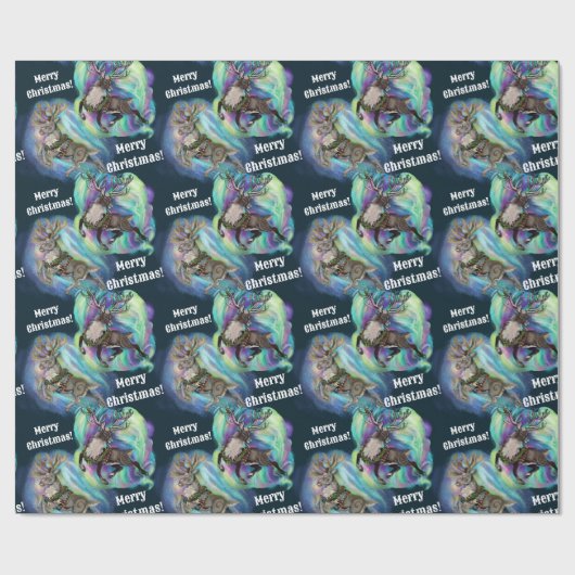 Papier Cadeau Quand Reindeer vole (Plat)