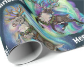 Papier Cadeau Quand Reindeer vole (Coin rond)