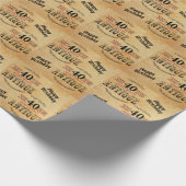 Papier Cadeau Quarantième anniversaire grunge antique de (Coin)