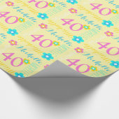 Papier Cadeau Quarantième enveloppe d'anniversaire d'âge nommé (Coin)