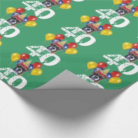 Papier Cadeau quarantième Papier d'emballage cadeau de vert de (Coin)