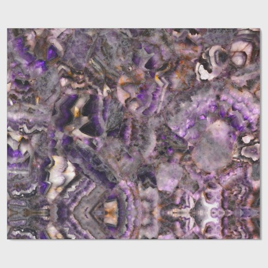 Papier Cadeau Quartz d'Améthyste violet Abstrait, granit violet (Plat)