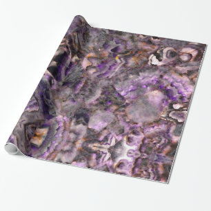 Papier Cadeau Quartz d'Améthyste violet Abstrait, granit violet