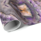 Papier Cadeau Quartz d'Améthyste violet Abstrait, granit violet (Coin rond)