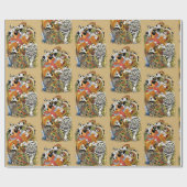 Papier Cadeau quatre animaux célestes (Plat)