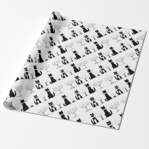 Papier Cadeau Quatre Chats noirs, Louis Wain