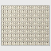 Papier Cadeau Quatre croix d'or (Plat)