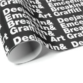 Papier Cadeau Quatre éléments de l'Hip hop (Coin rond)