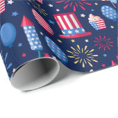 Papier Cadeau Quatre Juillet (Coin rond)