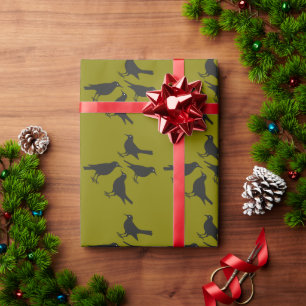Papier Cadeau Quatre oiseaux chanteurs découpés en pochoir - Sty