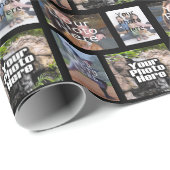 Papier Cadeau Quatre photos personnalisées (Coin rond)