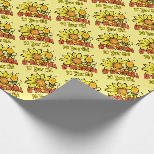 Papier Cadeau quatre-vingt-dixième anniversaire - incroyable à (Coin)