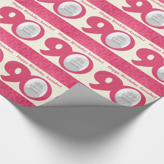 Papier Cadeau quatre-vingt-dixième Emballage rose de crème (Coin)