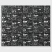 Papier Cadeau Quatre-vingt-dixième monogramme personnalisé de (Plat)