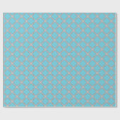 Papier Cadeau Quatrefoil bleu et gris (Plat)