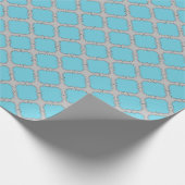 Papier Cadeau Quatrefoil bleu et gris (Coin)