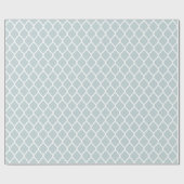 Papier Cadeau Quatrefoil bleu nuage et blanc marocain (Plat)