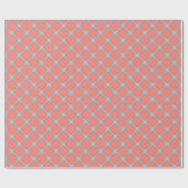 Papier Cadeau Quatrefoil corail et gris (Plat)