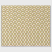 Papier Cadeau Quatrefoil en or et blanc marocain (Plat)