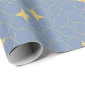 Papier Cadeau Quatrefoil Geometric Pattern Wrapping Paper (Coin rond)