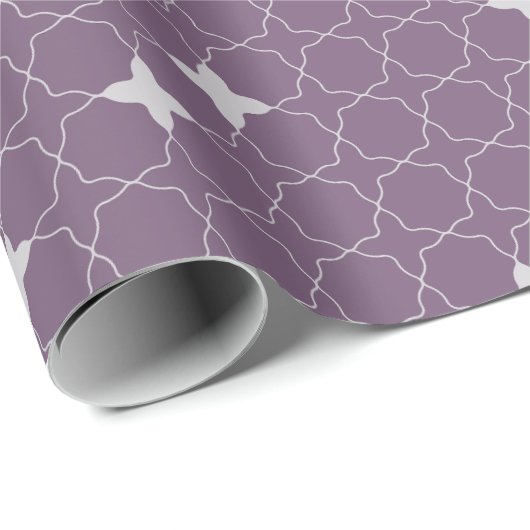Papier Cadeau Quatrefoil Geometric Pattern Wrapping Paper (Coin rond)