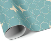 Papier Cadeau Quatrefoil Geometric Pattern Wrapping Paper (Coin rond)