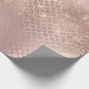 Papier Cadeau Quatrefoil Glam Rose Rose Gold Blush Étincelle nup