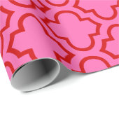 Papier Cadeau Quatrefoil marocain #6 do-it-yourself couleurs rou (Coin rond)