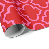 Papier Cadeau Quatrefoil marocain #6 do-it-yourself Couleurs Rou (Coin rond)